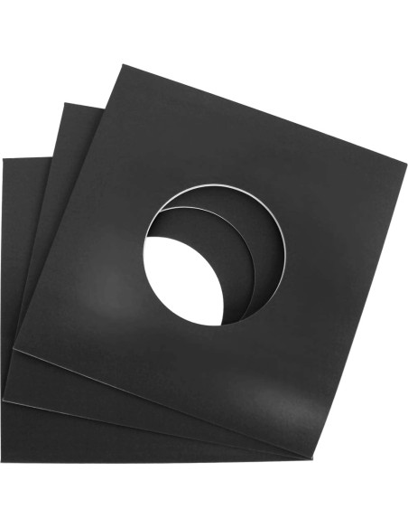 25 Pcs – Pochettes En Carton Noires Pour Vinyls 45T