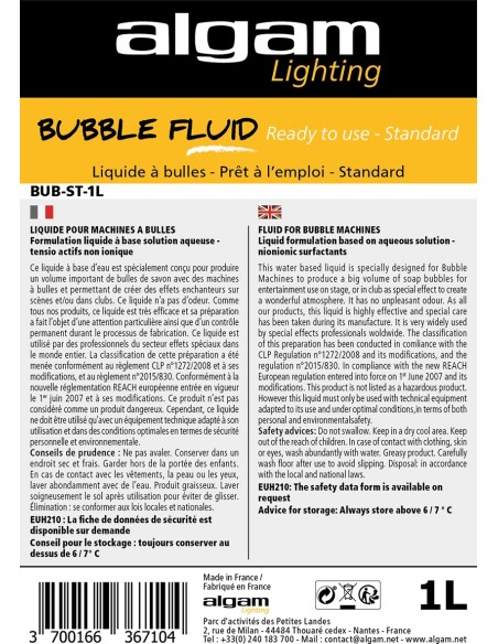 ALGAM LIGHTING - LSF BUB-ST-1L - Liquide Pour Machine à Bulles
