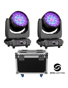 2 x Wash Moving 19x15w + Flightcase