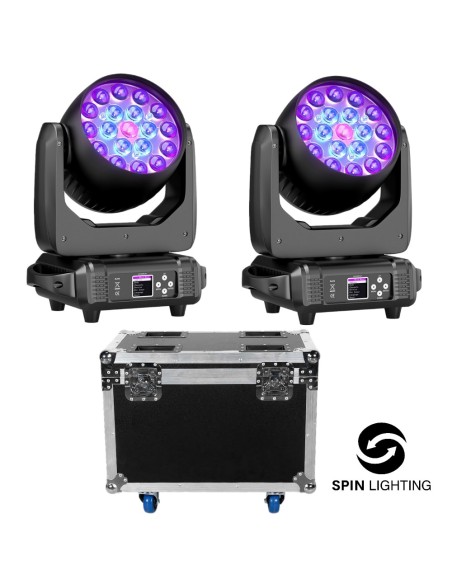 2 x Wash Moving 19x15w + Flightcase