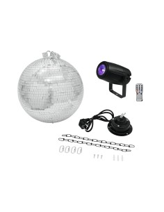 EUROLITE Spiegelbol 30cm met Motor + LED Spot Zwart