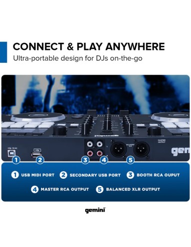 Gemini GMX : Contrôleur DJ MIDI USB Autonome