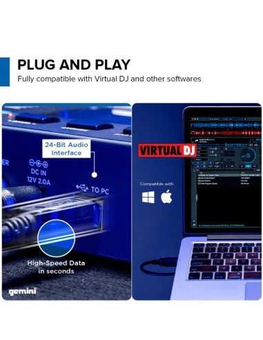 Gemini GMX : USB Standalone Midi DJ-controller