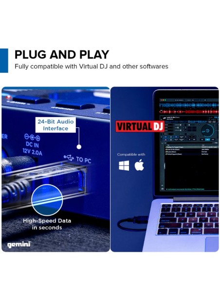 Gemini GMX : USB Standalone Midi DJ-controller