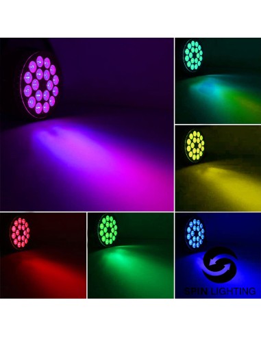 SPIN Lighting : 18x 10W RGBW 4 IN 1 LED