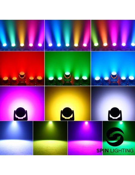 SPIN Lighting : 19 X15W Wash Moving Head Zoom