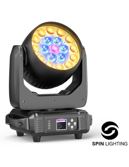 SPIN Lighting : 19 X15W Wash Moving Head Zoom