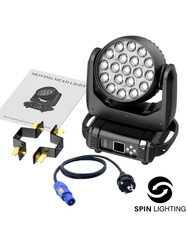 SPIN Lighting : 19 X15W Wash Moving Head Zoom
