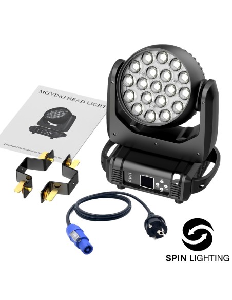 SPIN Lighting : 19 X15W Wash Moving Head Zoom