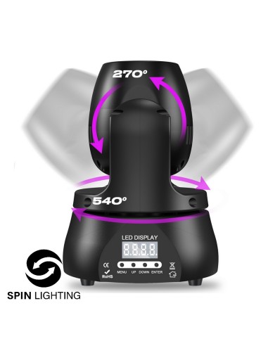 SPIN Lighting : 40W RGBW Led Mini Moving Head