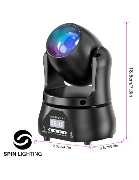 SPIN Lighting : 40W RGBW Led Mini Moving Head