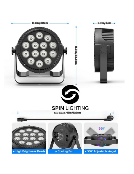 SPIN Lighting : 14 x6W RGBW LED Par Light