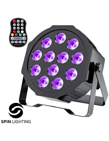 SPIN Lighting : 12 x3W RGBWA+UV / Battery Powered