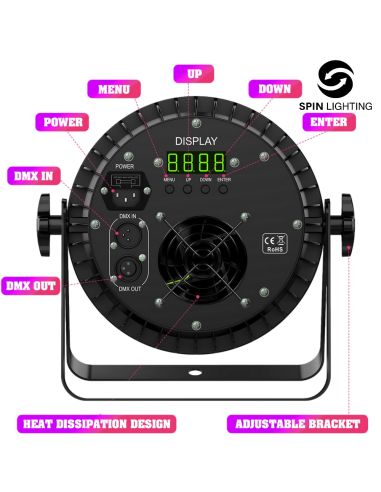 SPIN Lighting : 18 x8W RGBWA + UVLED