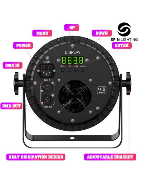 SPIN Lighting : 18 x8W RGBWA + UVLED
