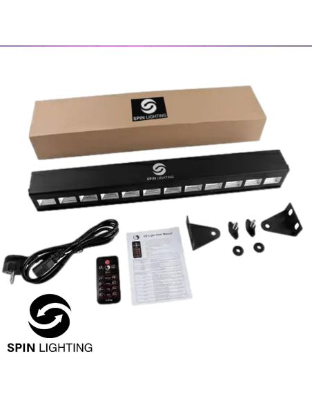 SPIN Lighting : 12 x 3W UV Black Bar LED