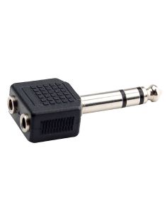 2x vrouwelijke 3,5 mm stereo jack-adapter naar mannelijke 6,35 mm stereo jack