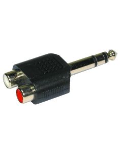 Hilec - 2x vrouwelijke RCA / 1x mannelijke 6,35 mm stereo jack-adapter