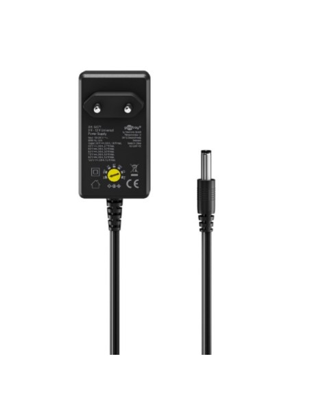 Universal adapter adjustable 3V to 12V (12V, 0.6A, 7.2W Max)