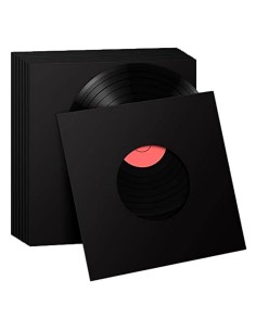50 Pcs - Black Paper Inner Sleeves For 7'' Vinyl Records