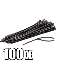 100 stuks - Nylon kabelbinder 300 x 4,8 mm. Zwart