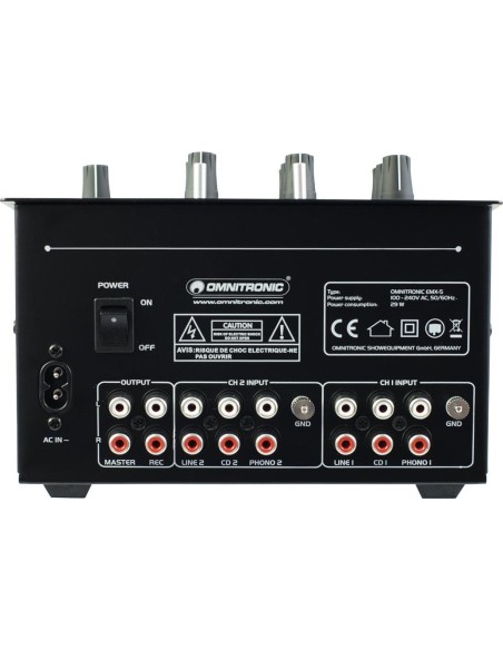 OMNITRONIC PM-222 2-kanaals DJ-mixer