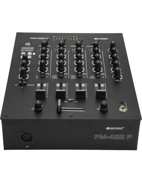 OMNITRONIC PM-422P 4-kanaals DJ-mixer met Bluetooth en USB-speler